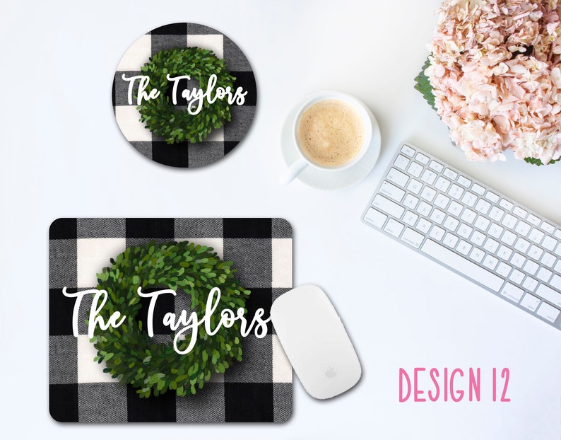 Personalized Mouse Pad and Coaster 12 Designs Personalized Etsy