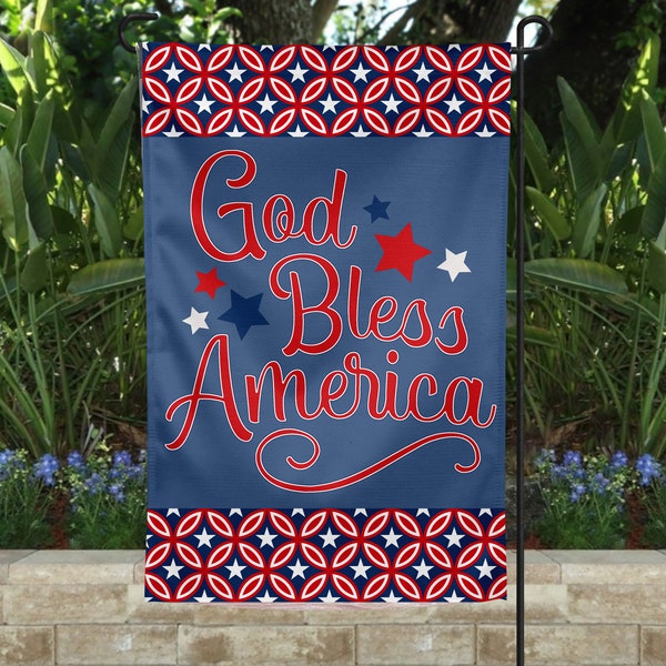 Garden Flag | God Bless America Flag | Independence Day | Porch Decor | Fourth of July | Outdoor Decor | Memorial Day | Red White Blue
