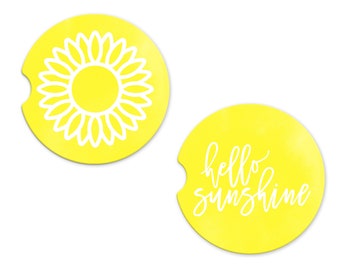 Ceramic Car Coasters | Hello Sunshine | Set of Two 2