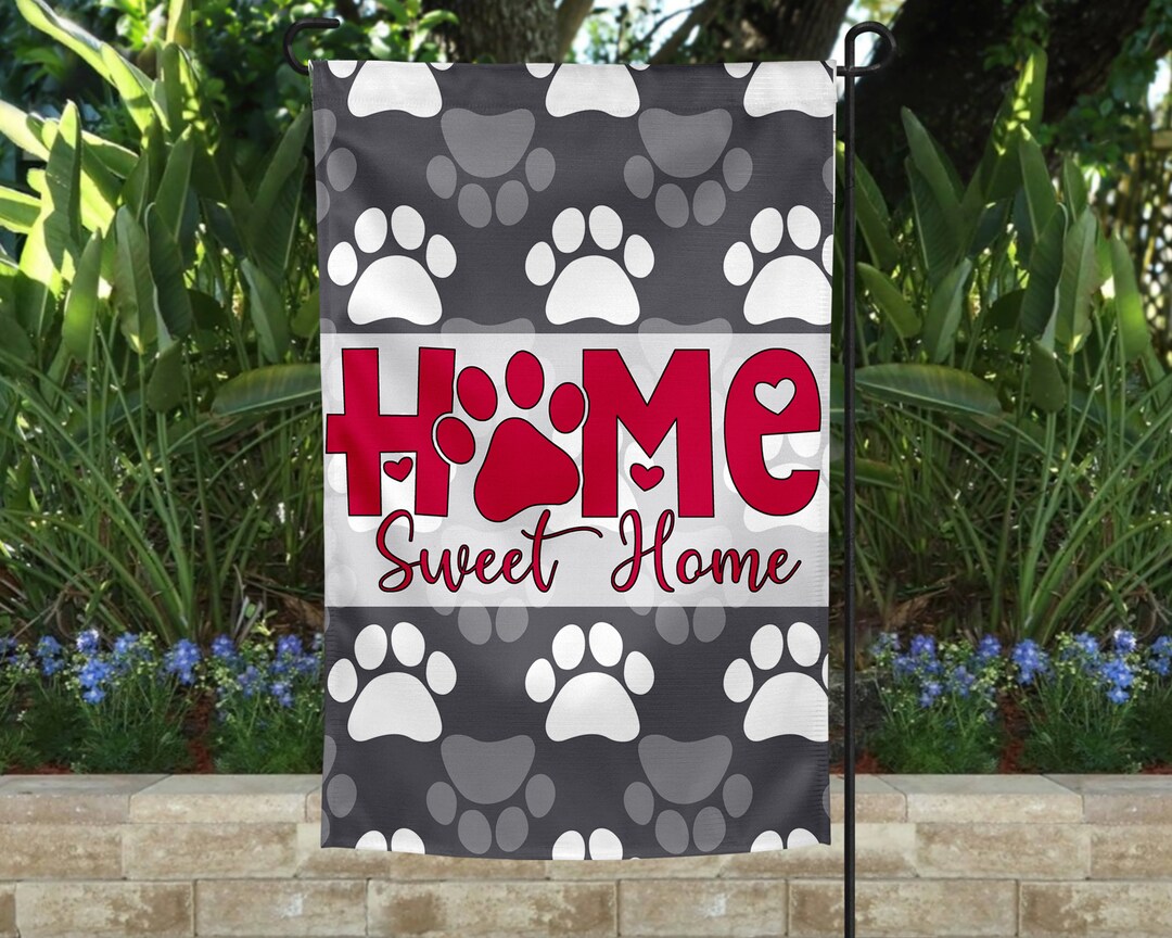 Dogs Home Sweet Home Garden Flag | Dog Garden Flag | Dog Welcome Flag ...