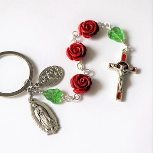 Dia de Las Madres Regalo para Mama, Three Hail Marys Heirloom Chaplet, Wire Wrapped Pocket Rosary, Heavenly Divine Rosaries Mothers Day Gift