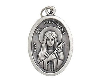 Saint Philomena Patroness of Babies, Baptism Favor, Patron Saint of Infants, Virgin and Martyr, Confirmation Gift, Youth Medal Made in Italy