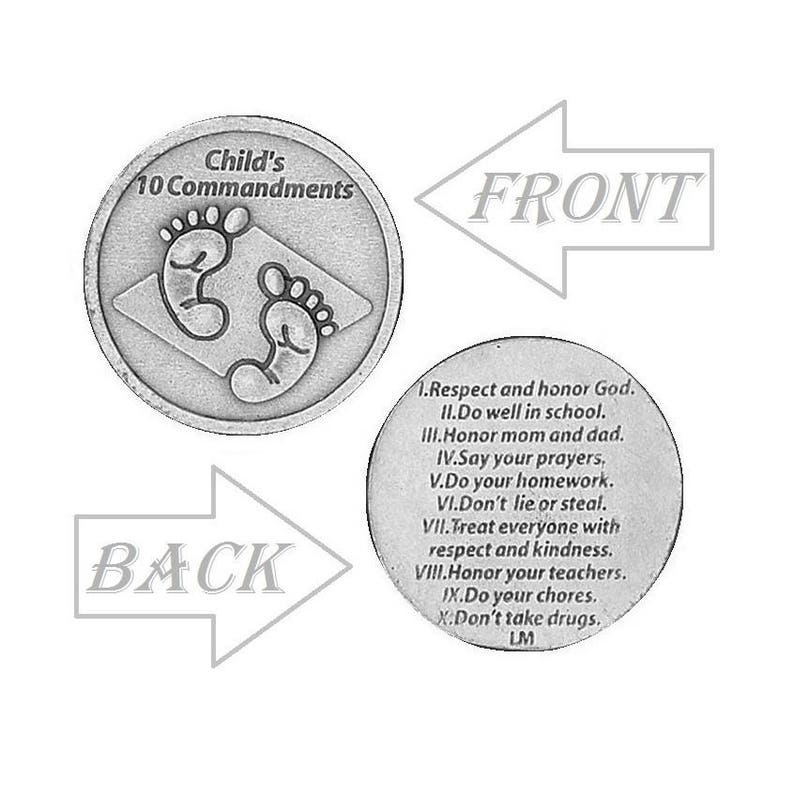Ten Commandments Baby Shower Favors Gift For Child Kids Thank You Family Rules Footprints