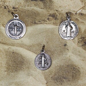 Holy Patron Saint Medals, Saint Benedict Medal, Holy Charm, Catholic Medal, Catholic Supply, Rosary Parts