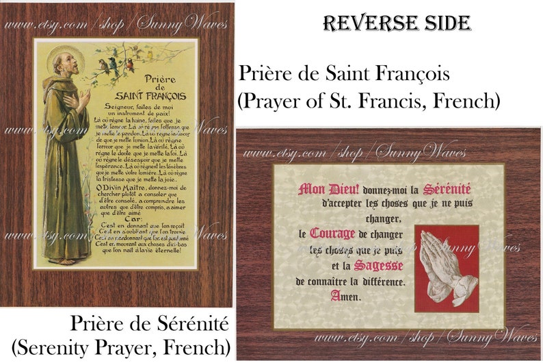 Prayer to Saint Francis of Assisi in French Serenity Prayer Etsy