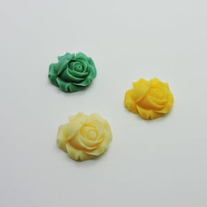 Rose Cabochon, Resin Rose Flower, Vintage Inspired, Resin Rose Beads, Cabochon Cabs, Flat Back Cabochons, Mixed Rose Cabs, Matte Finish Rose