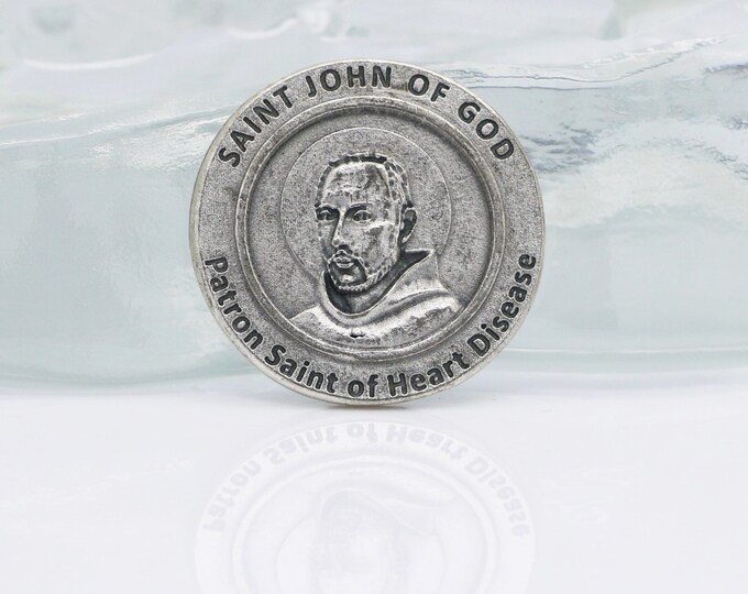 Healing Saints Token Saint John of God Patron Saint of Heart Etsy