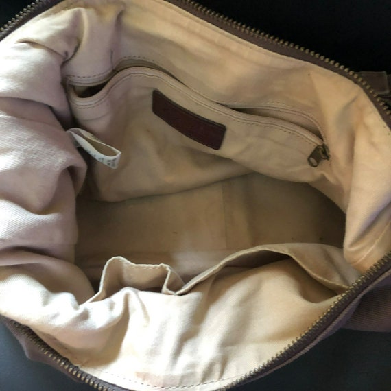 Eddie Bauer Vtg Green Canvas Purse Handbag Boho 8… - image 5