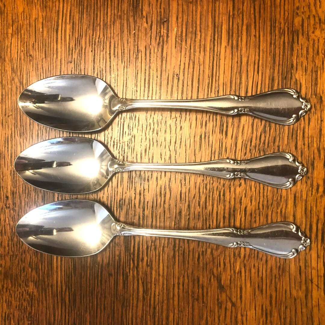 Oneida Rogers Cutlery Co Stainless Chateau Set of 3 Teaspoons Etsy