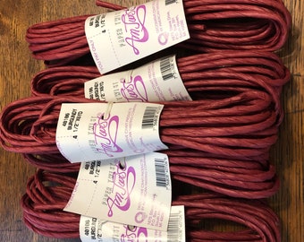 Twisted Paper Twist Ribbon Lot of 5 Burgandy 4 1/2" x 6 Yards NWT