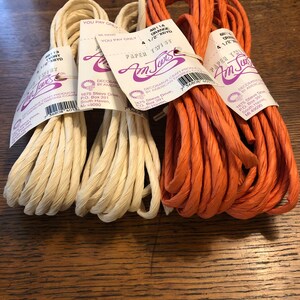 Twisted Paper Twist Ribbon Lot of 4 Ivory & Orange 4 1/2 x 6 yards NWT image 2