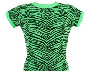 Tigress - Psycho Lime - "Daphne Jumper" by Miss Fortune - dolman sleeve rockabilly sweater