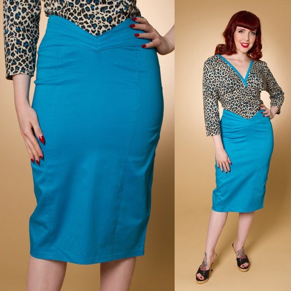 REDUCED! XS - Blue Wiggle Skirt by Miss Fortune