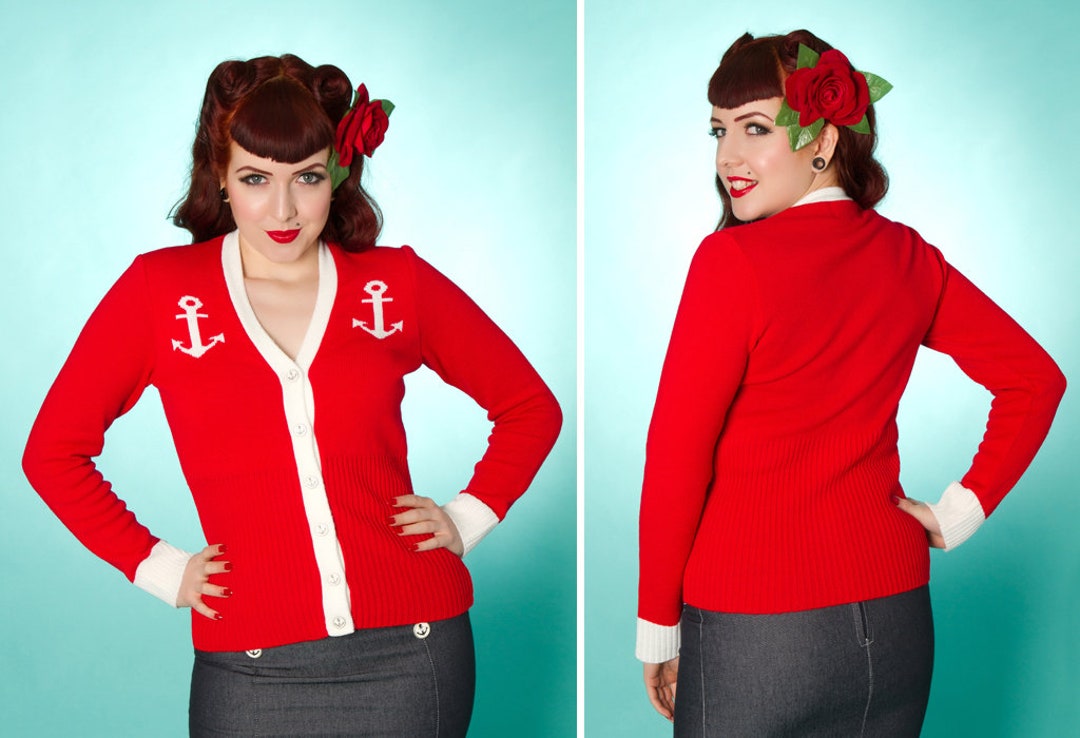 small-28-32-inch-waist-nautical-v-neck-cardigan-miss-fortune-red-anchor