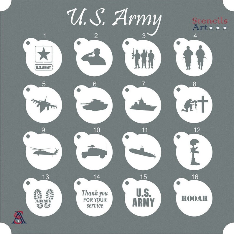 US Army Stencils, Army Stencils, Stencils, Cookie Stencils, Stencils ...