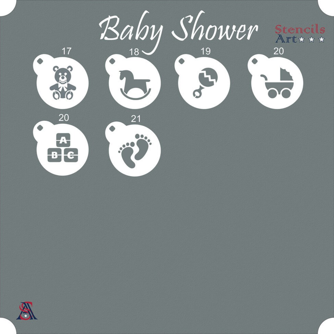 Baby Shower Stencils, Cookie Stencils, Macaron Stencils, Baby Shower ...