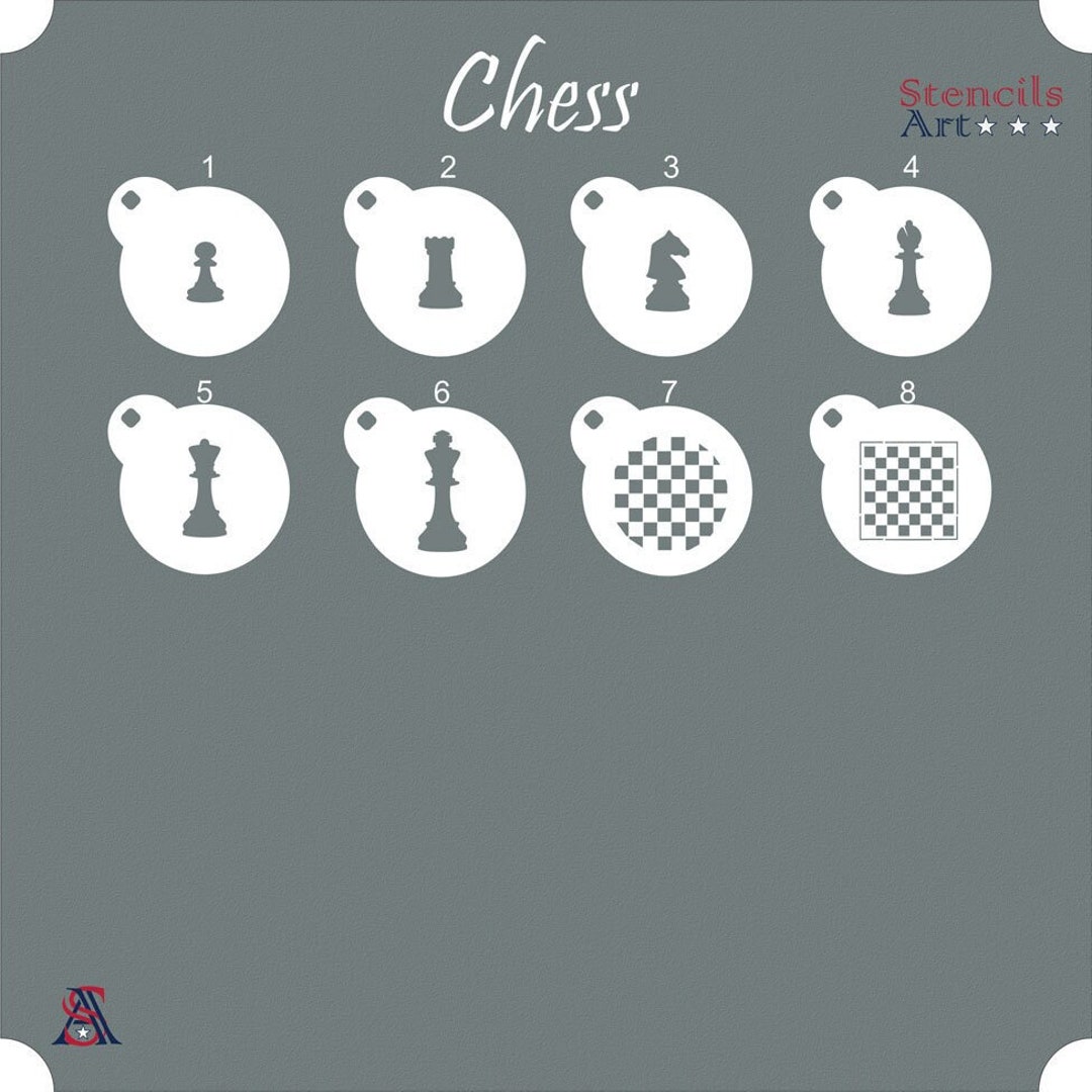 Chess Stencils Chessboard Stencils Chessgame Stencils - Etsy