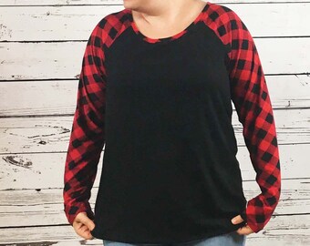 womens plus size buffalo plaid shirt