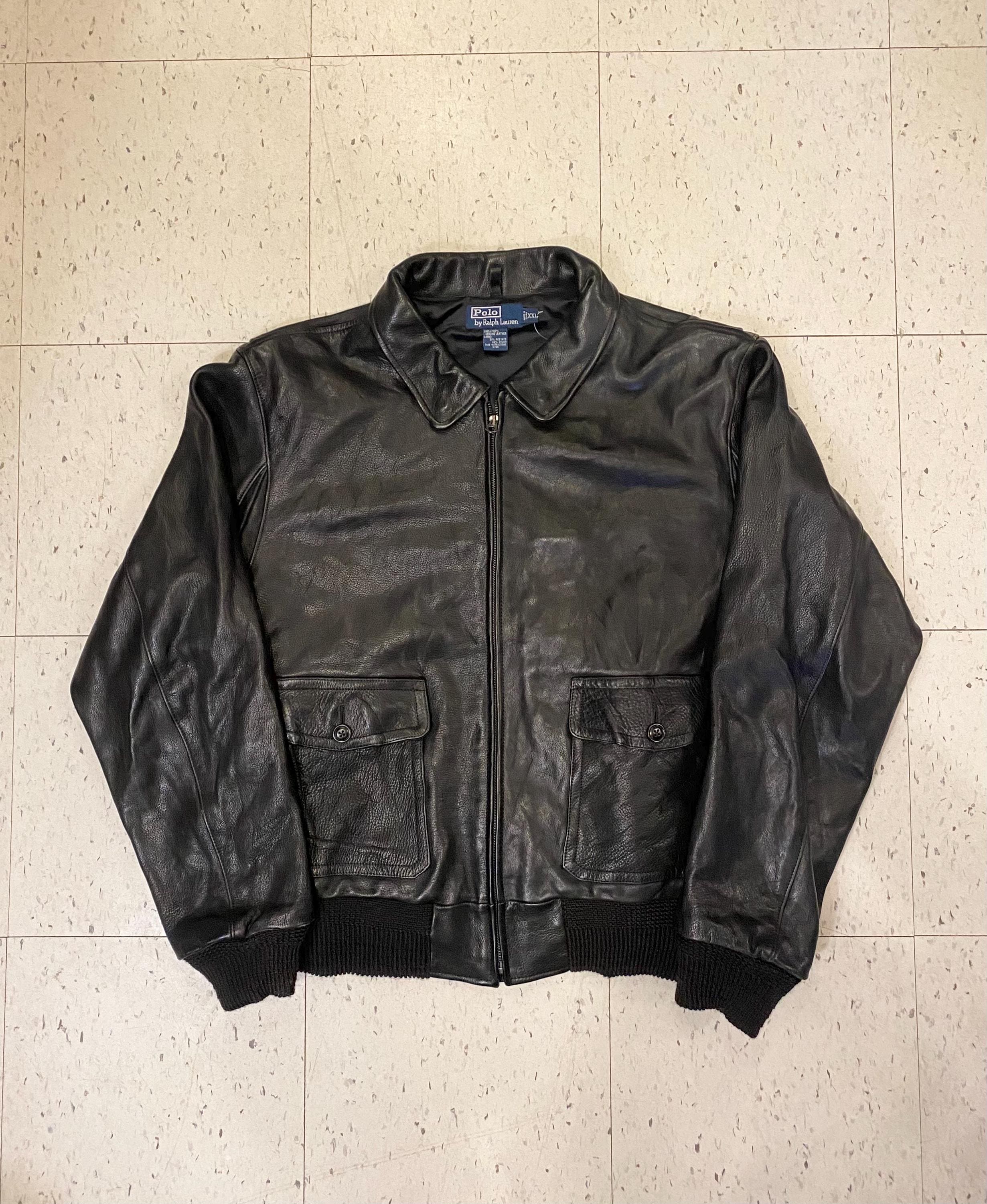 ジャケット・アウター Polo Ralph Lauren 90s Leather Jacket Vintage 90s Polo Ralph Lauren Men's Light Brown Leather