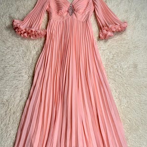 pink women's angel flowy dress Pink Angel Sleeve Maxi