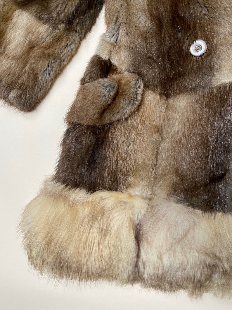 Reserved For Faye Do Not Purchase Vintage 1960\u2019s 1970\u2019s Fox Fur Trimmed Coat Psychedelic Paisley Lining Small