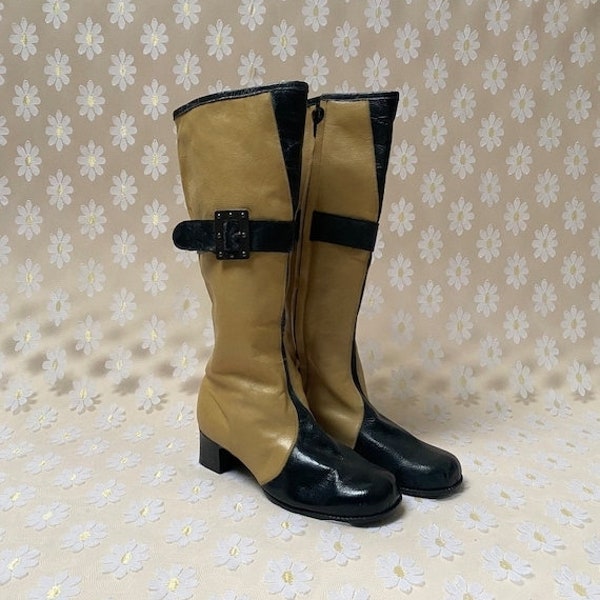 Vintage Mod 1960s Dead Stock Go Go Knee High Boots Nu-Way Size US 5.5 UK 3 EU 35.5