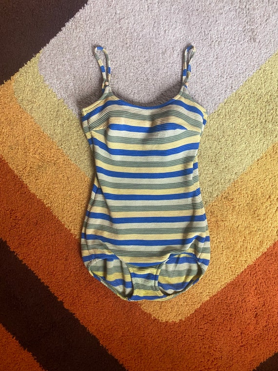 Vintage 1940's 1950's Striped Swimsuit Size Small - image 6