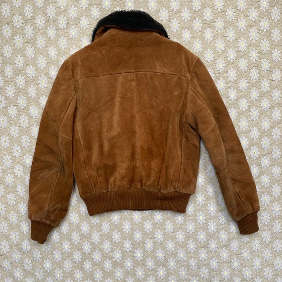 Vintage 1970's Suede Shearling Bomber Size 44 MED… - image 2