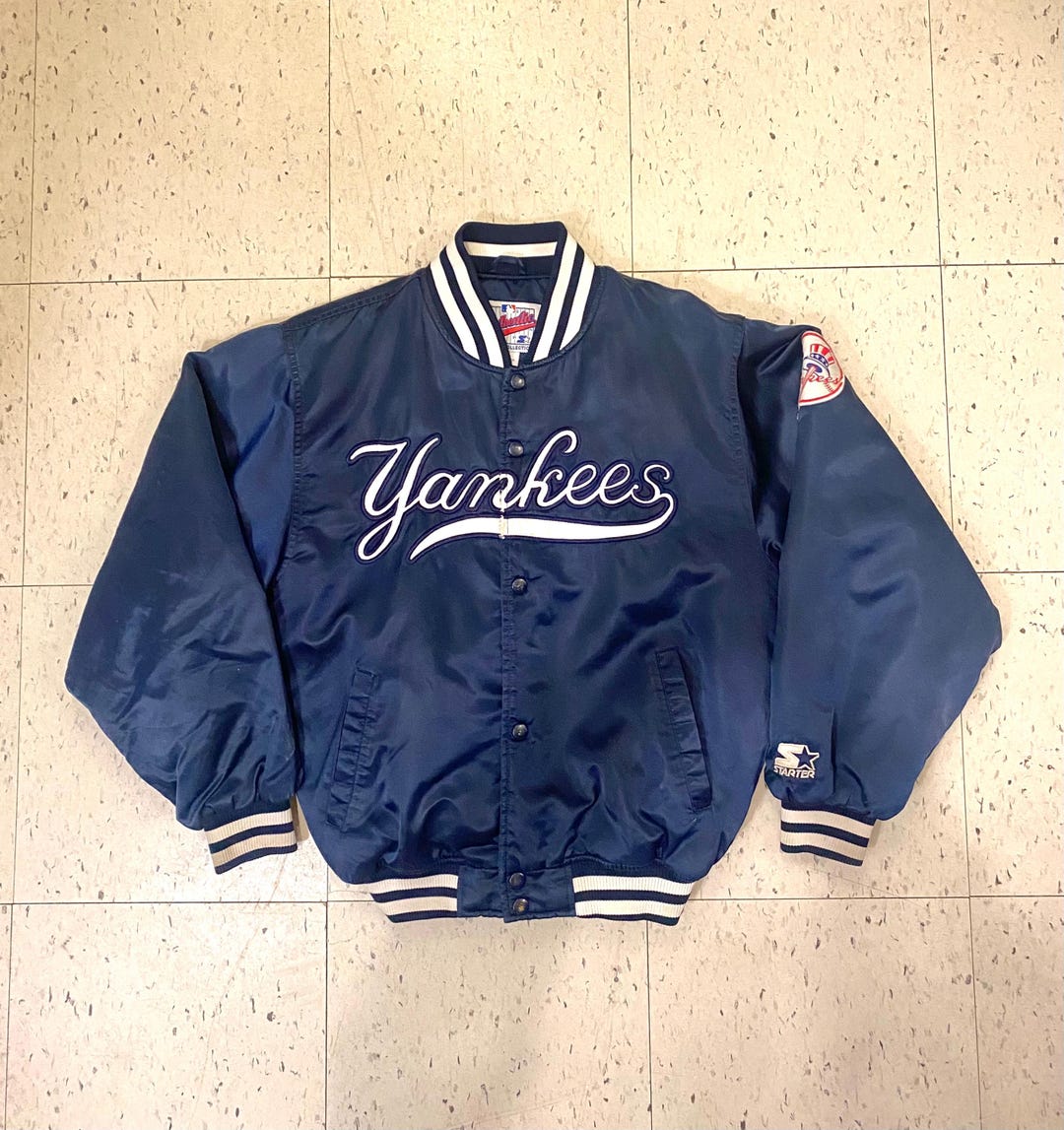 Vintage 90s Yankees Starter Bomber Jacket, Navy Blue, Women's