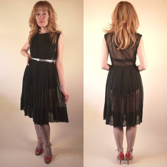 Vintage 1960's Sheer Black Dress