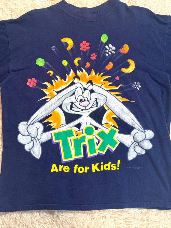 Vintage 90's Navy Blue Trix Rabbit T-shirt Size XL - Etsy