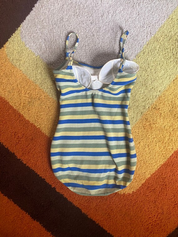 Vintage 1940's 1950's Striped Swimsuit Size Small - image 7