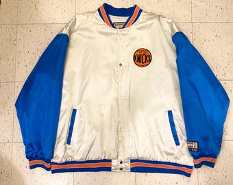 1990’s New York Knicks NBA Hardwood Classics Nylon Bomber Jacket Mens Size 3X