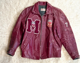 Vintage 90s Polo Ralph Lauren Leather Bomber Jacket, Men's XXL - Etsy