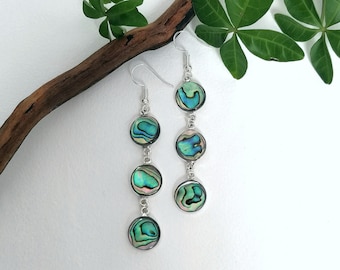 Gold Tone Fashion Hoop Earrings with Genuine Abalone Shell Inlay Gold Tone Fashion Hoop Earrings with Genuine Abalone Shell Inlay