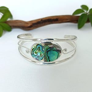 Armband met ingelegde abaloneschelp, handgemaakte Mexicaanse ambachtelijke sieraden, verstelbare manchet