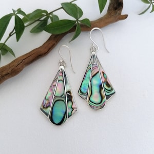 Sterling Silver Fan Abalone Earrings Sterling Silver Fan Abalone Earrings