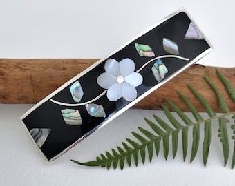 Mother of Pearl Hair Clip, Hair Barrette, Hair Accessory, Boho Hair Accessory, Mexican Jewelry, Boho Jewellery, Shell Inlay, Shell Barrette