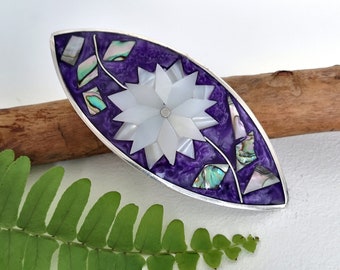 Mother of Pearl Hair Clip, Handcrafted Abalone Shell 