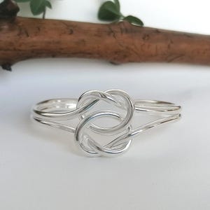 Love Knot Bracelet, Eternity Bracelet, Infinity Bangle, Handcrafted Mexican Jewellery, Silver Knot Bracelet,  Friendship & Love Bracelet