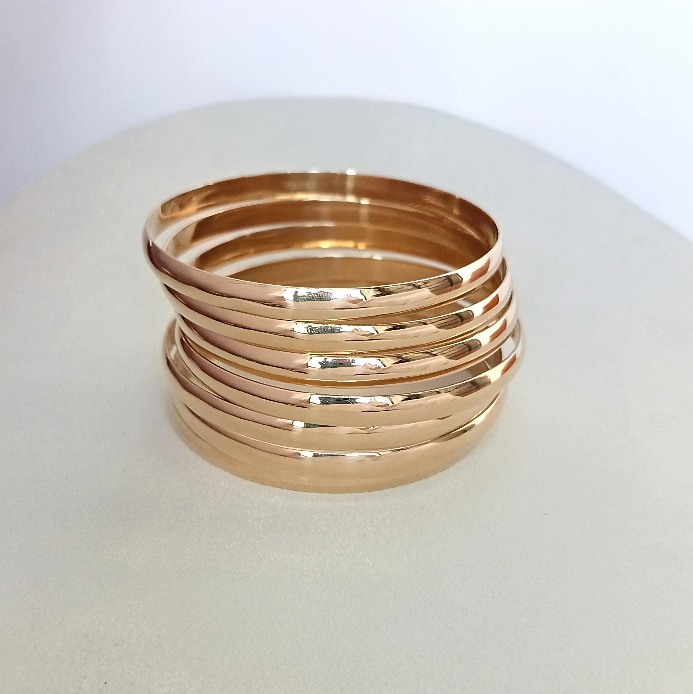 Caliber Collection Las Vegas Brass Bangle Unisex Small Bronze Street Wear JZZ439 Handcrafted Brass & Copper Woven Bangle Stack - African  main image 2