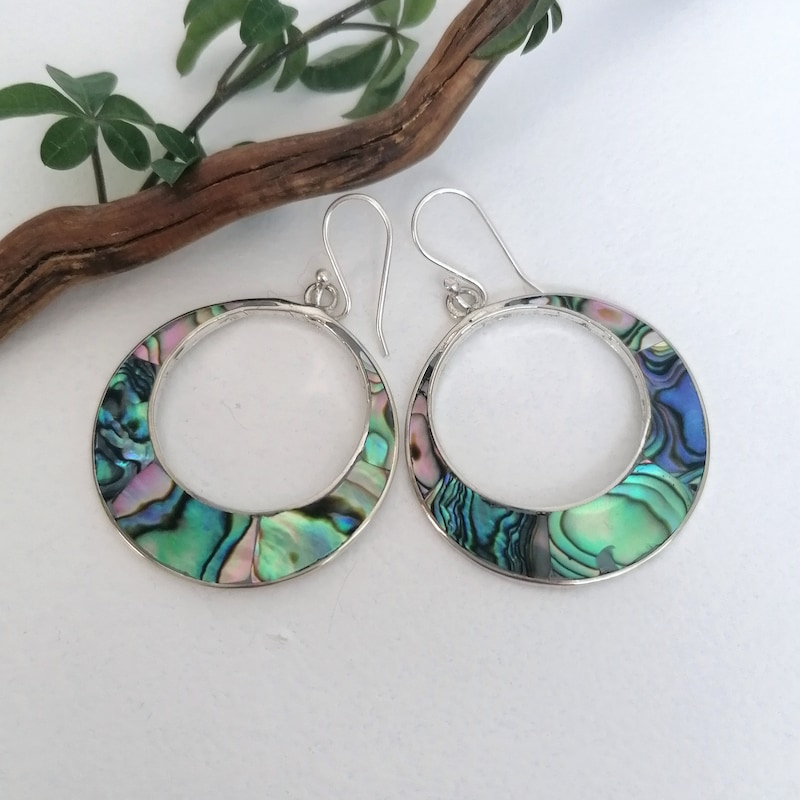 Earrings Statement Abalone Large - Gemajesty