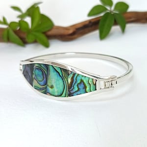 Pulsera de abulón, joyería artesanal mexicana, accesorios de boda en el bosque, brazalete artesanal con incrustaciones de concha.