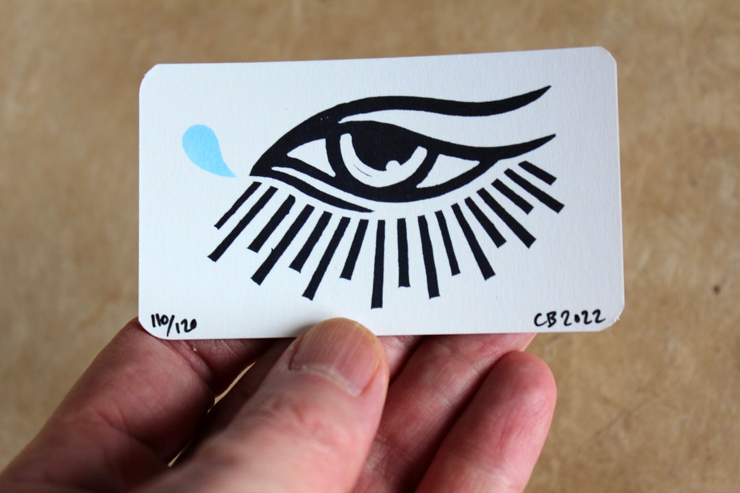 Tattoo Inspired Eye Mini Print: Handmade Trading Card - Etsy
