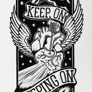 Keep On - Linoldruck, signierte und nummerierte Edition von 100