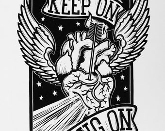 Keep On - Linocut Print, Signed and Numbered Edition of 100