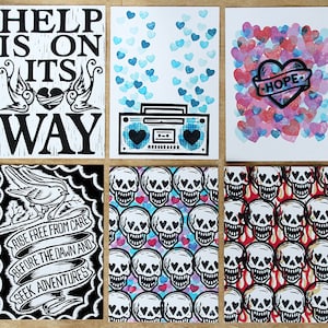 Jeu de six cartes postales