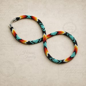 Collana ispirata ai nativi americani in turchese e nero in stile sud-ovest, gioielli etnici