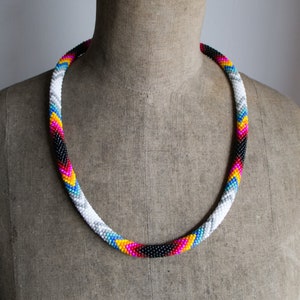 Colorful Ethnic Necklace, Native  Style Beadwork Necklace, Rainbow Colors Necklace, Tribal Colorful Necklace, Ethnic Necklace MADE TO ORDER