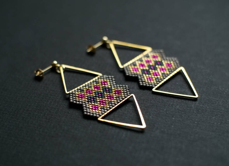 Gold Statement Earrings Boho Chic Earrings Ethnic Style Etsy